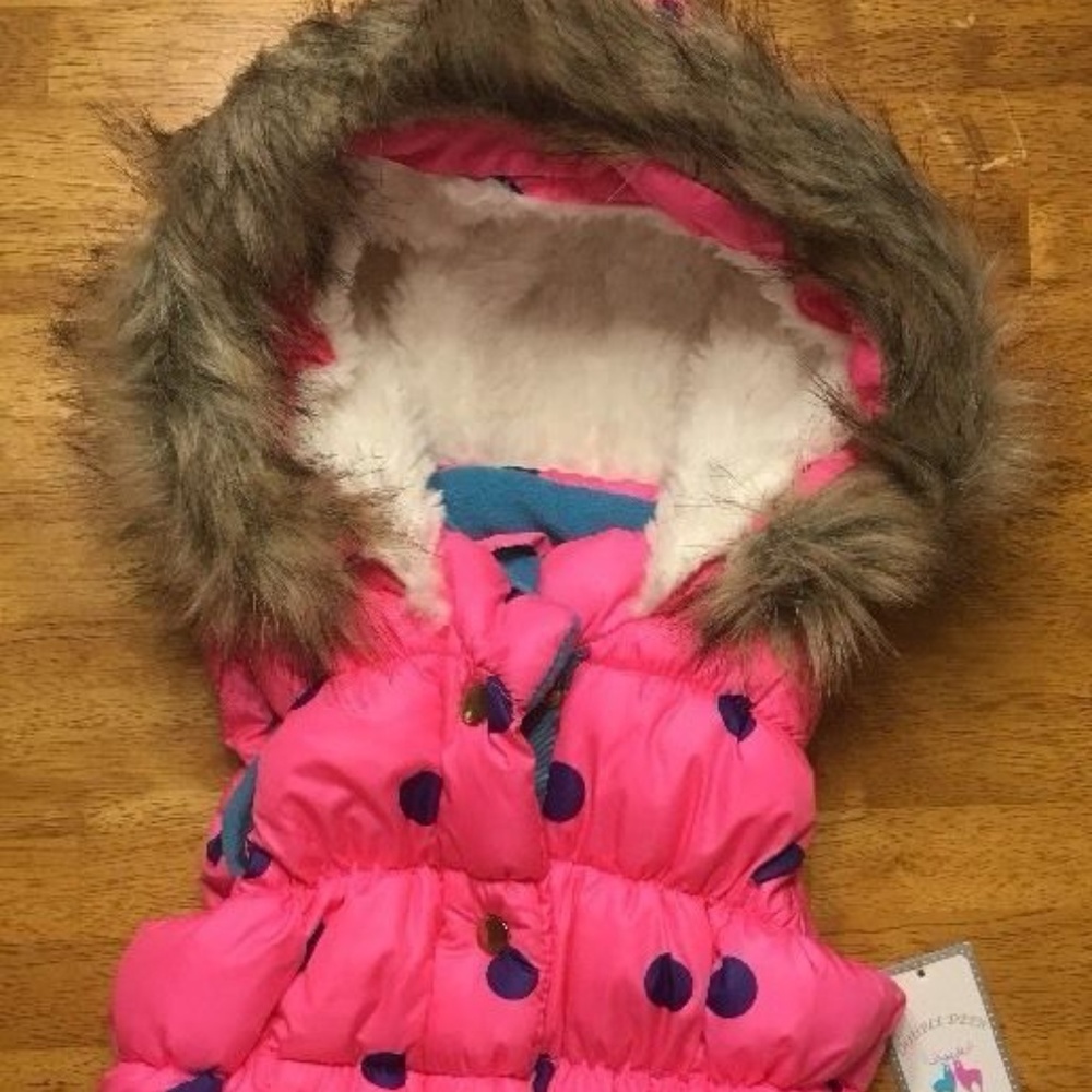 NWT Double Deer Girl's Pink Puffer Vest - Small